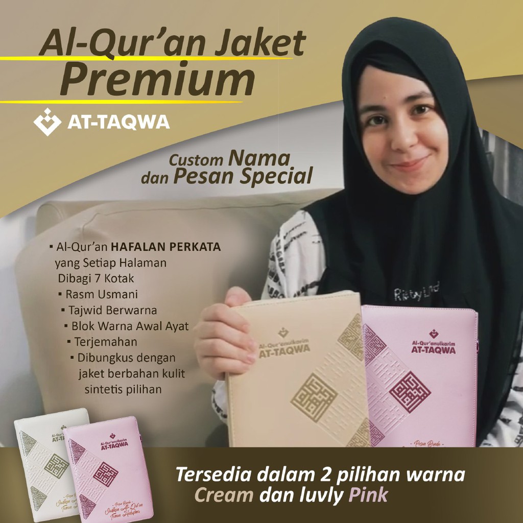 AlQuran Attaqwa Jaket Hapalan dan Terjemahan Perkata Bisa sebagai hadiah cetak nama Banyak warna
