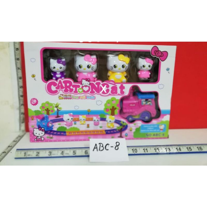 Mainan kereta api rel hello kitty cartoon cat besar