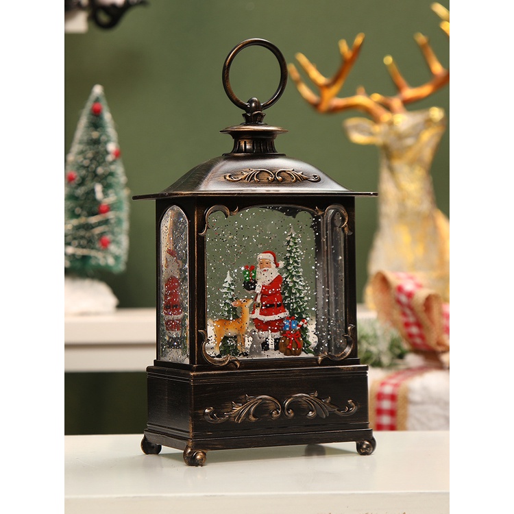 Snow Globe Kotak Musik Natal Lentera Salju Santa Kado Hadiah Natal