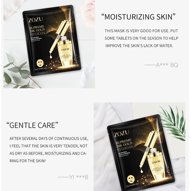 ZOZU 24K Gold Sheet Serum Masker Wajah Emas Facial Mask BQ024