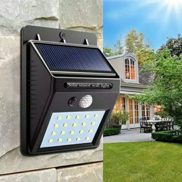 Solar Powered Censor Wall Lamp Lampu Taman Tembok Dinding Sensor Otomatis Bertenaga Surya