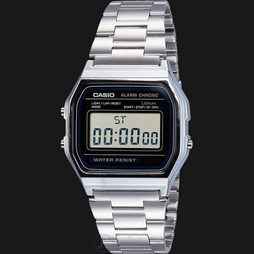 Jam Tangan Pria Casio A158WA-1DF Stainless Steel Digital Original