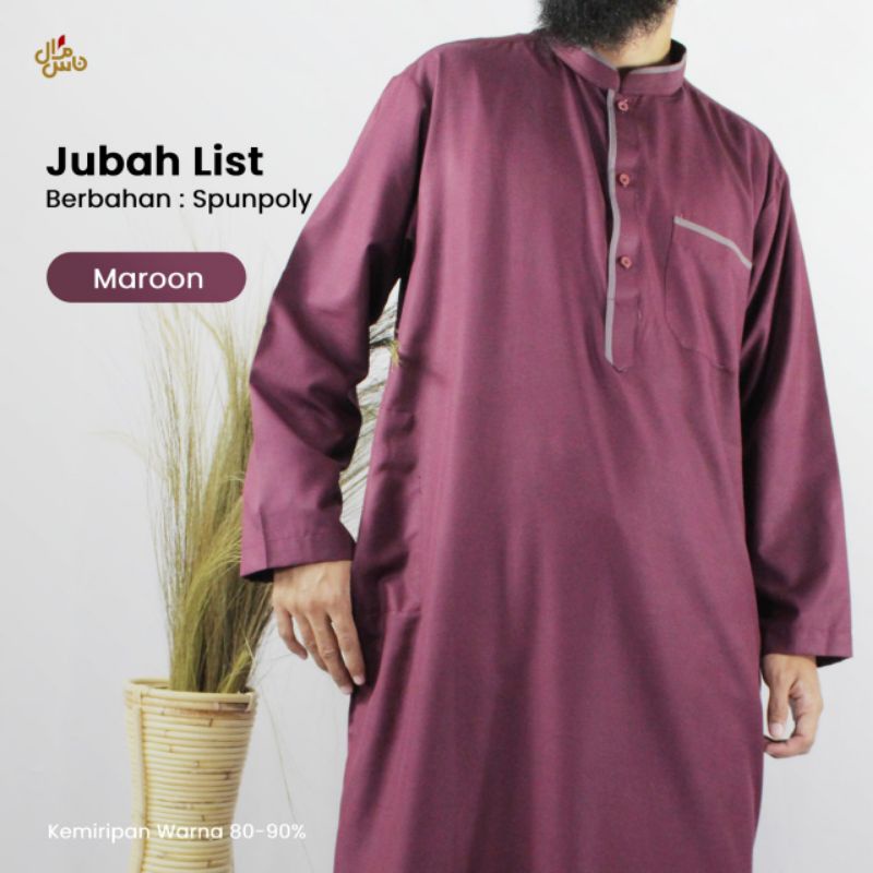 Jubah Gamis Pria Dewasa Lengan Panjang Model List Terlaris