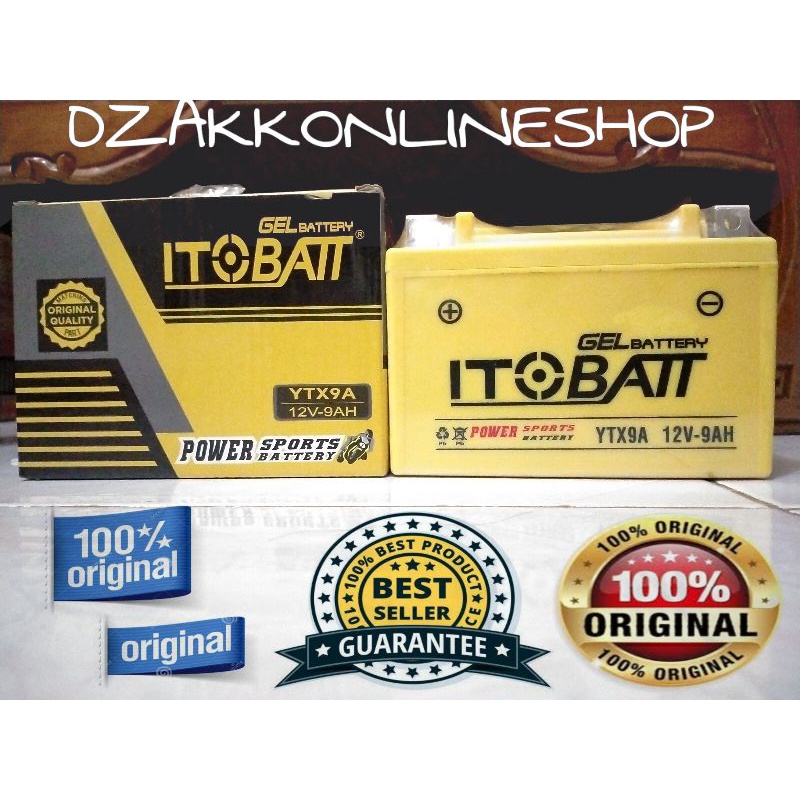 Aki motor ninja 250 fi carbu karbu itobatt ytx9a