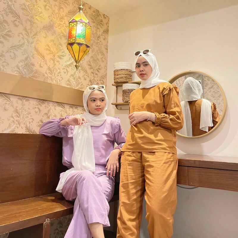 SET WANITA BAHAN LINEN PREMIUM/JOULI SET/