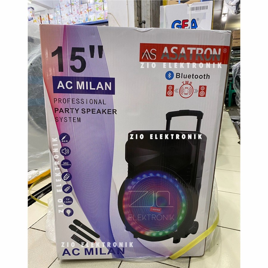 ASATRON Speaker Meeting Bluetooth 15&quot; AC MILAN - Garansi Resmi 1 Tahun