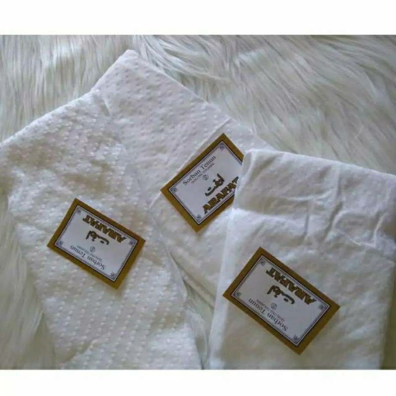 SORBAN ARAFAT / SORBAN TENUN / SORBAN ARAFAT PUTIH / SORBAN HAJI