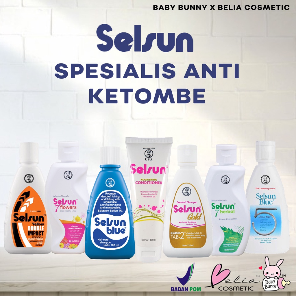 ❤ BELIA ❤ SELSUN Shampoo Conditioner Series | Sampo anti ketombe Blue 5 Yellow Gold 7 Herbal Flower