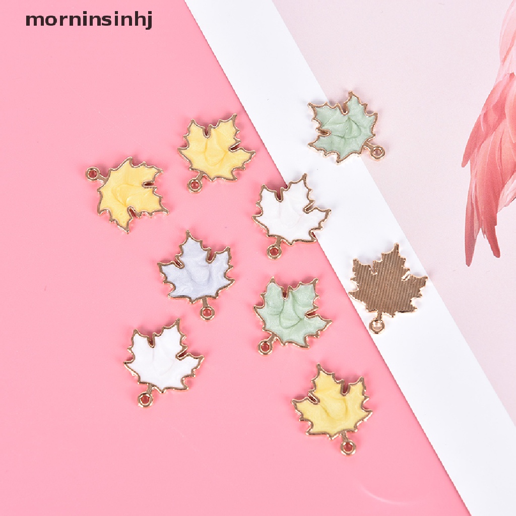 10pcs / set Liontin Daun Maple Bahan Alloy Handmade Diy Untuk Perhiasan