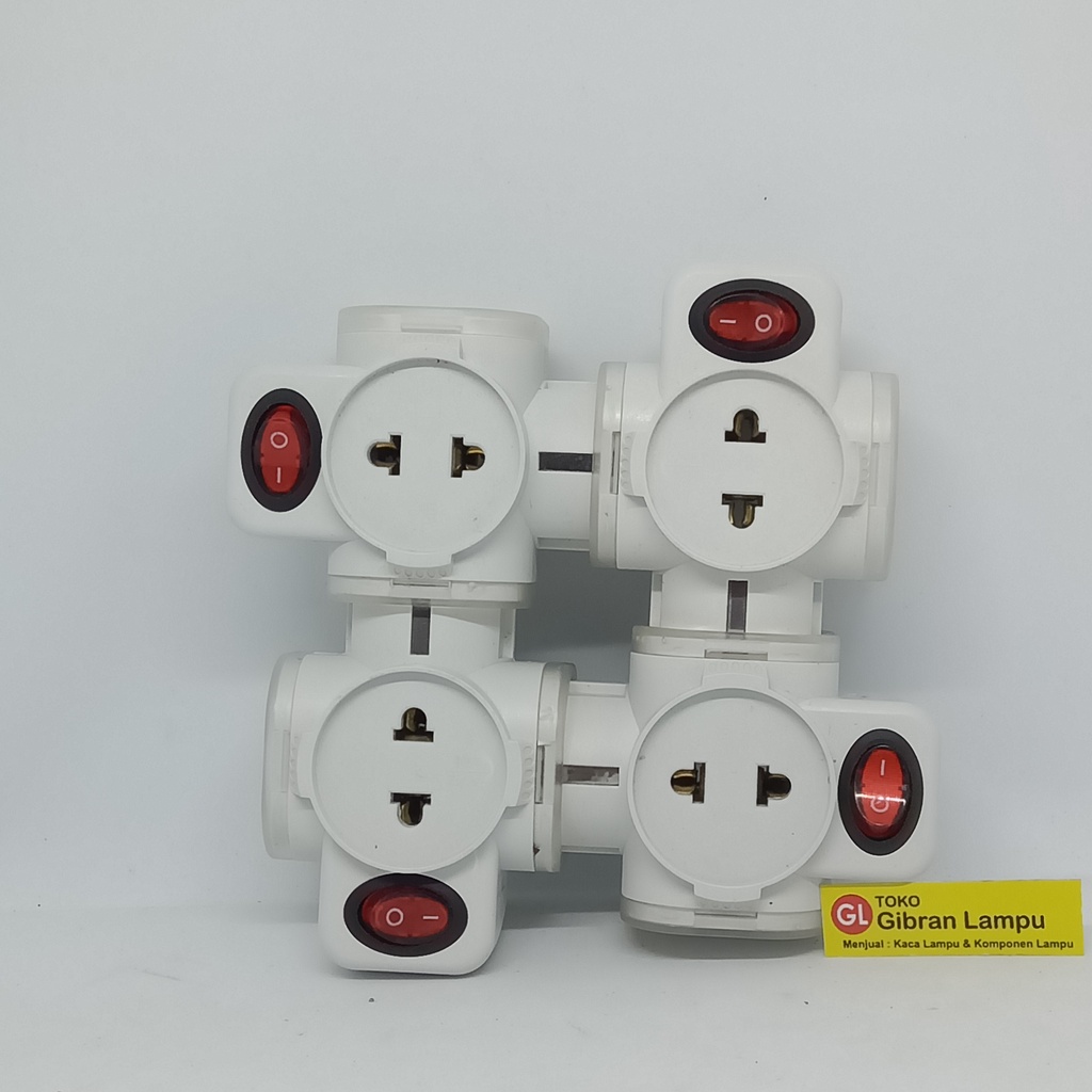 T Multi 3 Cabang dan 4 Cabang Lumment ST-6835 - Colokan Stop kontak Arde - Steker T + Saklar