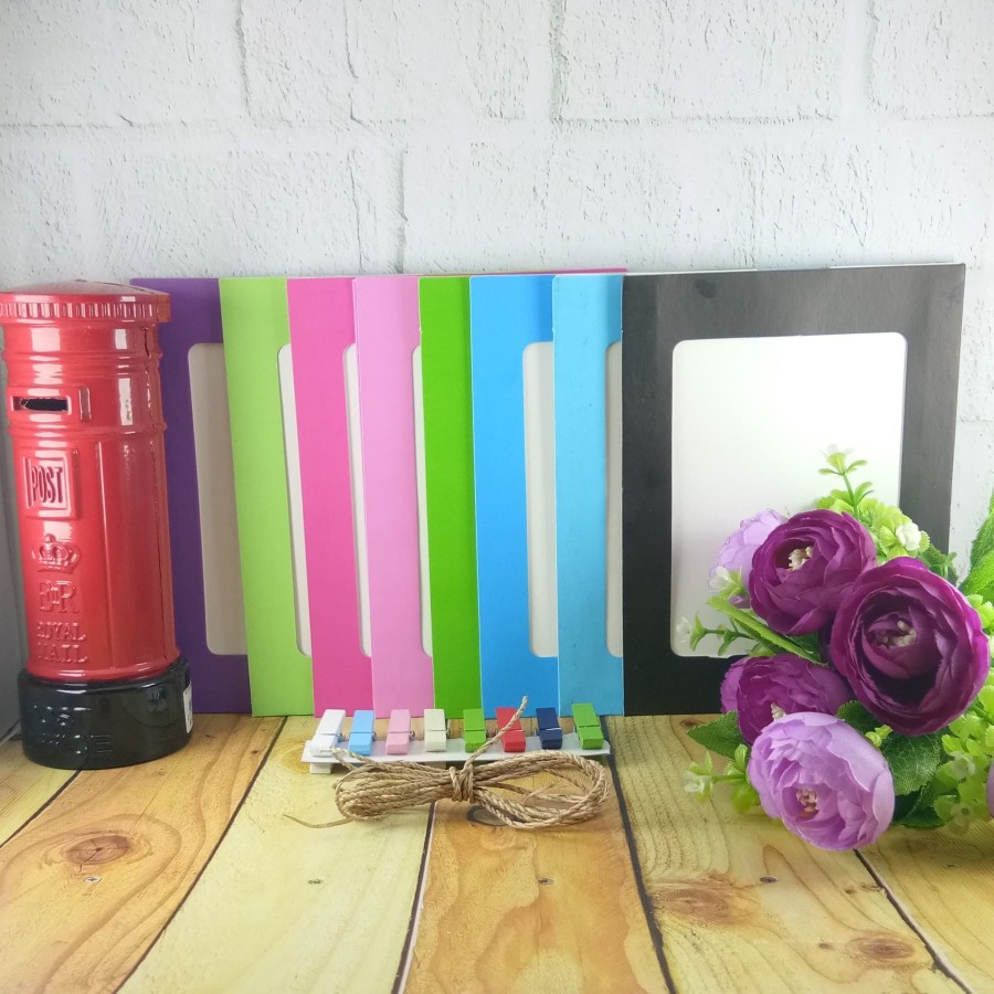 CLEARANCE SALE - DECO013 - DIY Photo Frame Set Frame Foto Tali Rami Wooden Clip