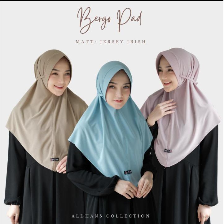 Jilbab Bergo Pad Matt Jersey Irish Original by Al-Dhans