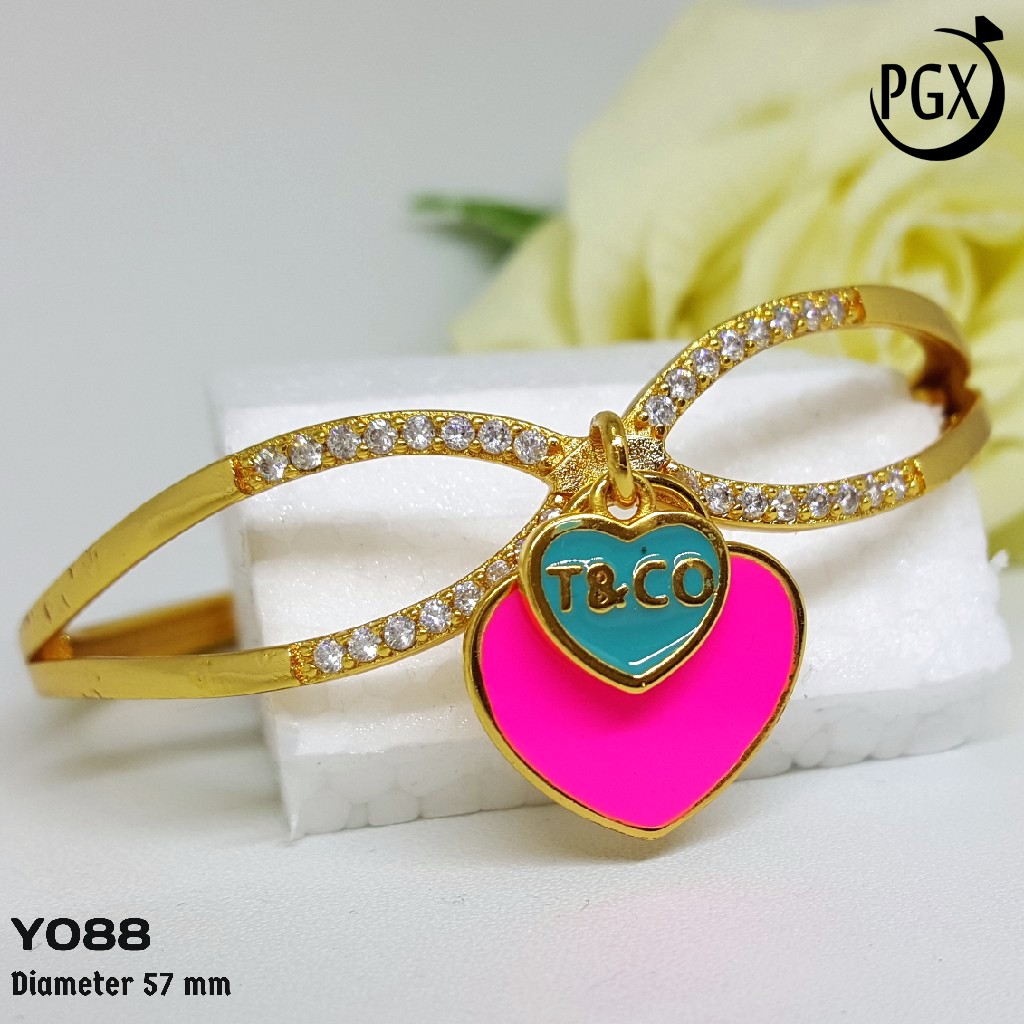 PGX Gelang Xuping Wanita Bangkok Bangle Aksesoris Perhiasan Lapis Emas - Y088