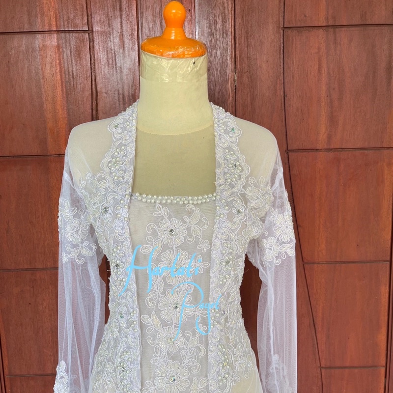 (Ready) Kebaya Kutu Baru Akad Full Payet / Kebaya Pengantin / Gaun Kutu Baru