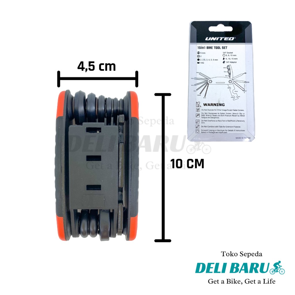 Deli baru Kunci set lipat 15 in 1 mini toolkit sepeda