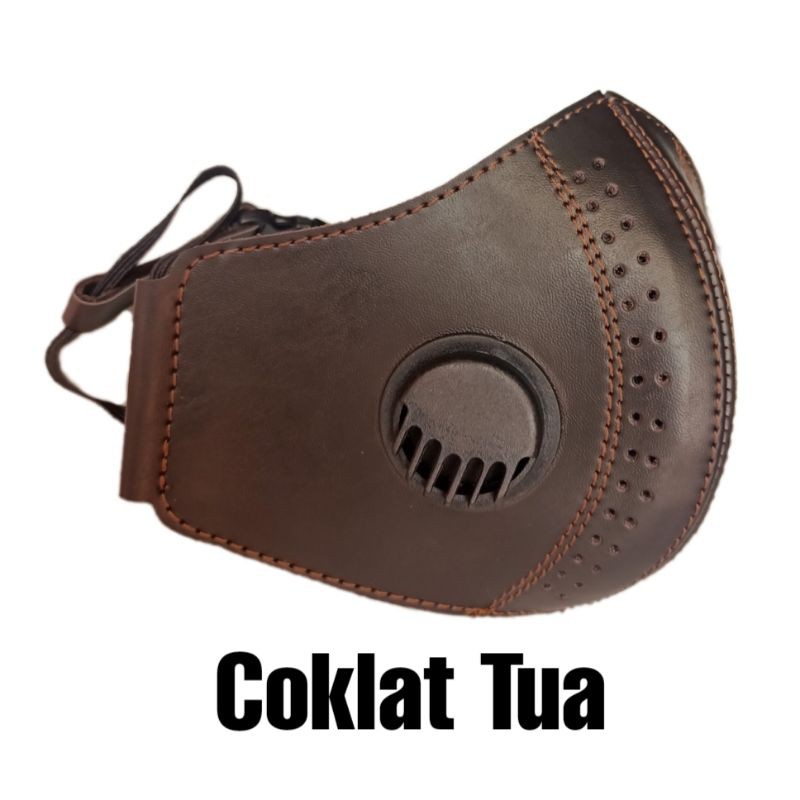 masker mulut kulit sintetis pria - masker rider anti debu dan polusi