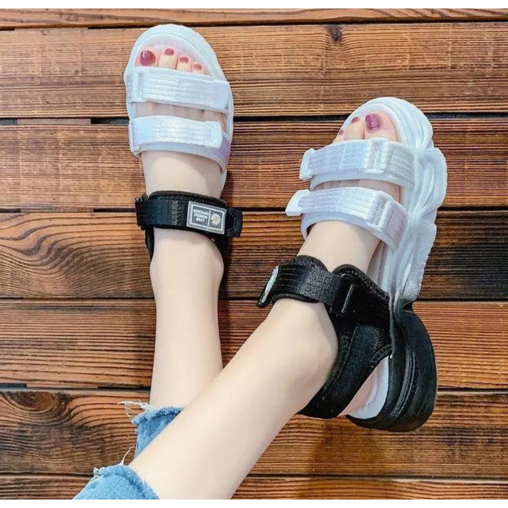 SANDAL TALI WANITA 2 TONE COLOURS PASTEL HD87