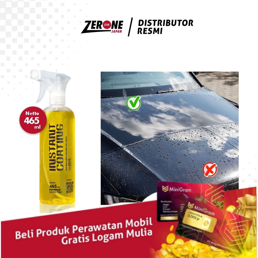 Promo Zerone Semi Nano Coating 465mL - Pengkilap Mobil Efek Daun Talas Murah