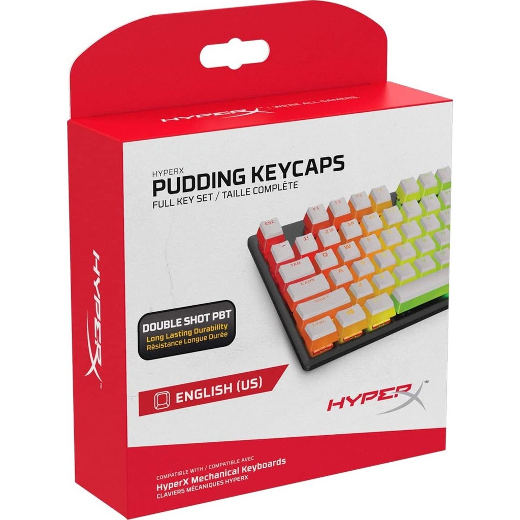 HyperX Double Shot PBT Keycaps - White