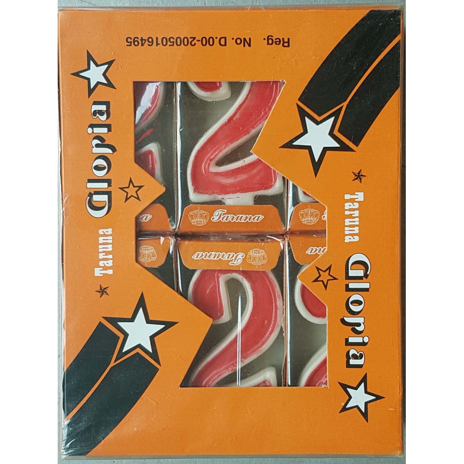 

Lilin Angka 2 - Dus isi 12 pc - Warna Merah Garis Putih