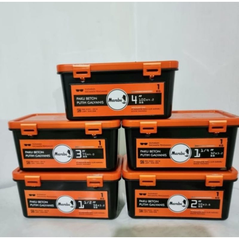 PAKU BETON MARABU PUTIH 1 KG - PAKU BETON MARABU - PAKU BETON MARABU FULL SEKOTAK 1 KG - PAKU BETON