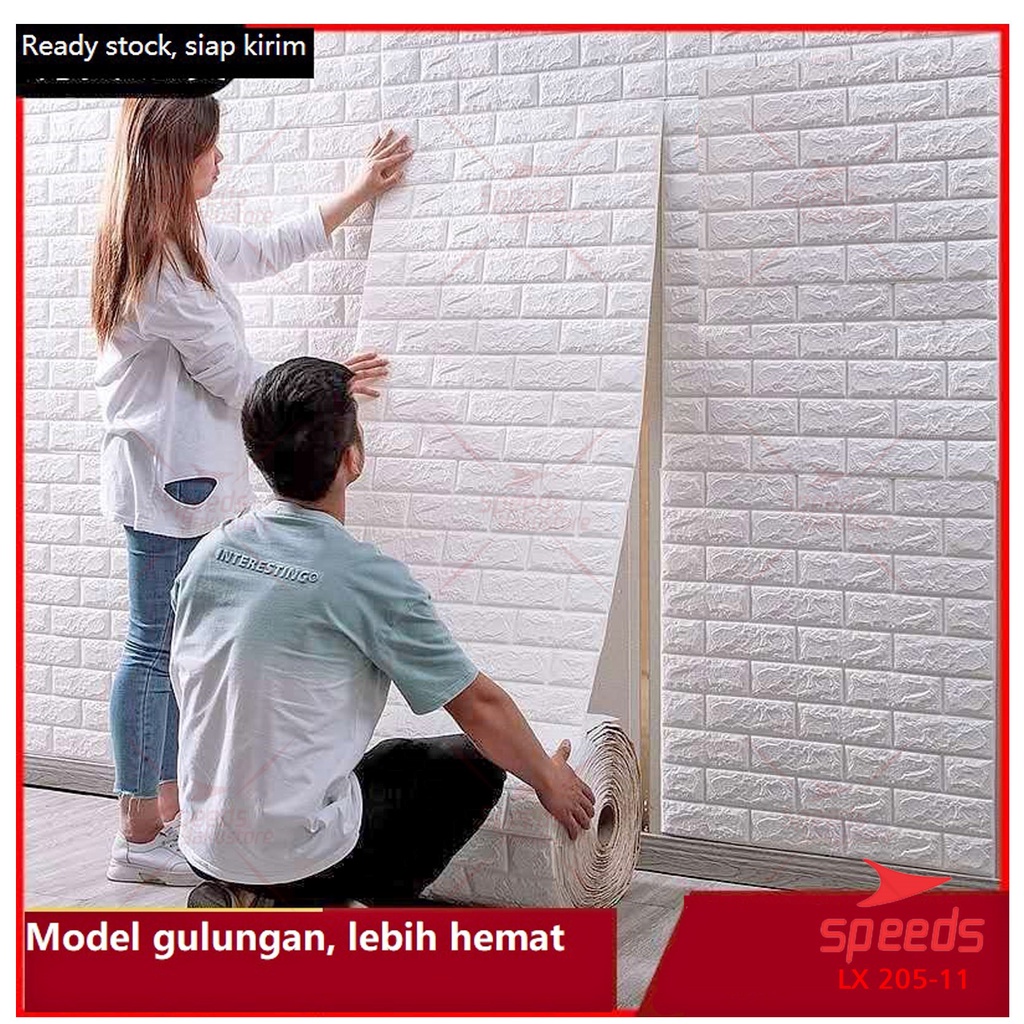 SPEEDS Wallpaper Dinding Sticker Dinding 5mm 3D Foam Stiker walpaper new 205-2-8