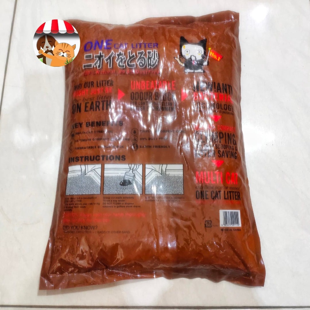 Pasir Kucing Gumpal Wangi One Cat Litter 5L - Cat Sand Bentonite