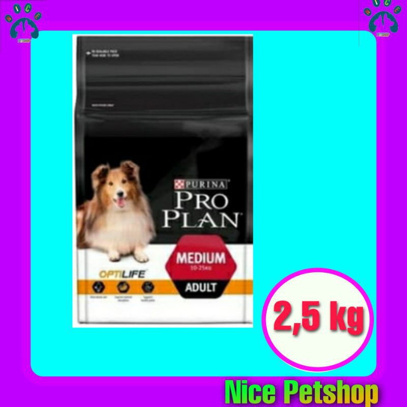 Makanan Anjing Proplan / Pro Plan Adult Mediun 2,5 kg Dog food