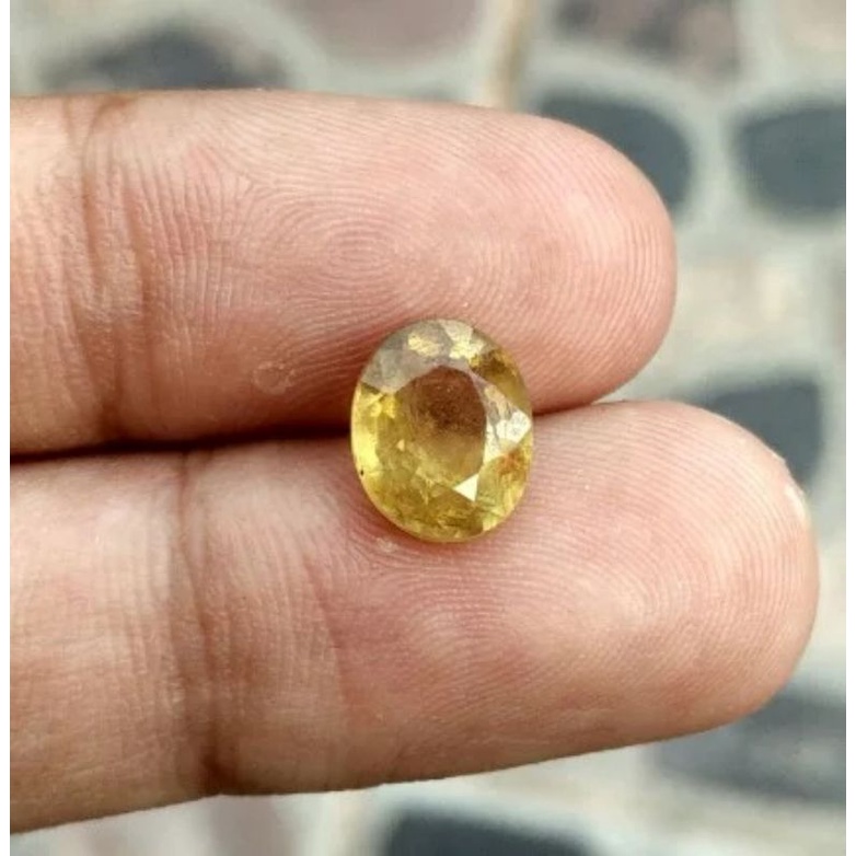batu yakut asli natural yellow safir cutting berlian