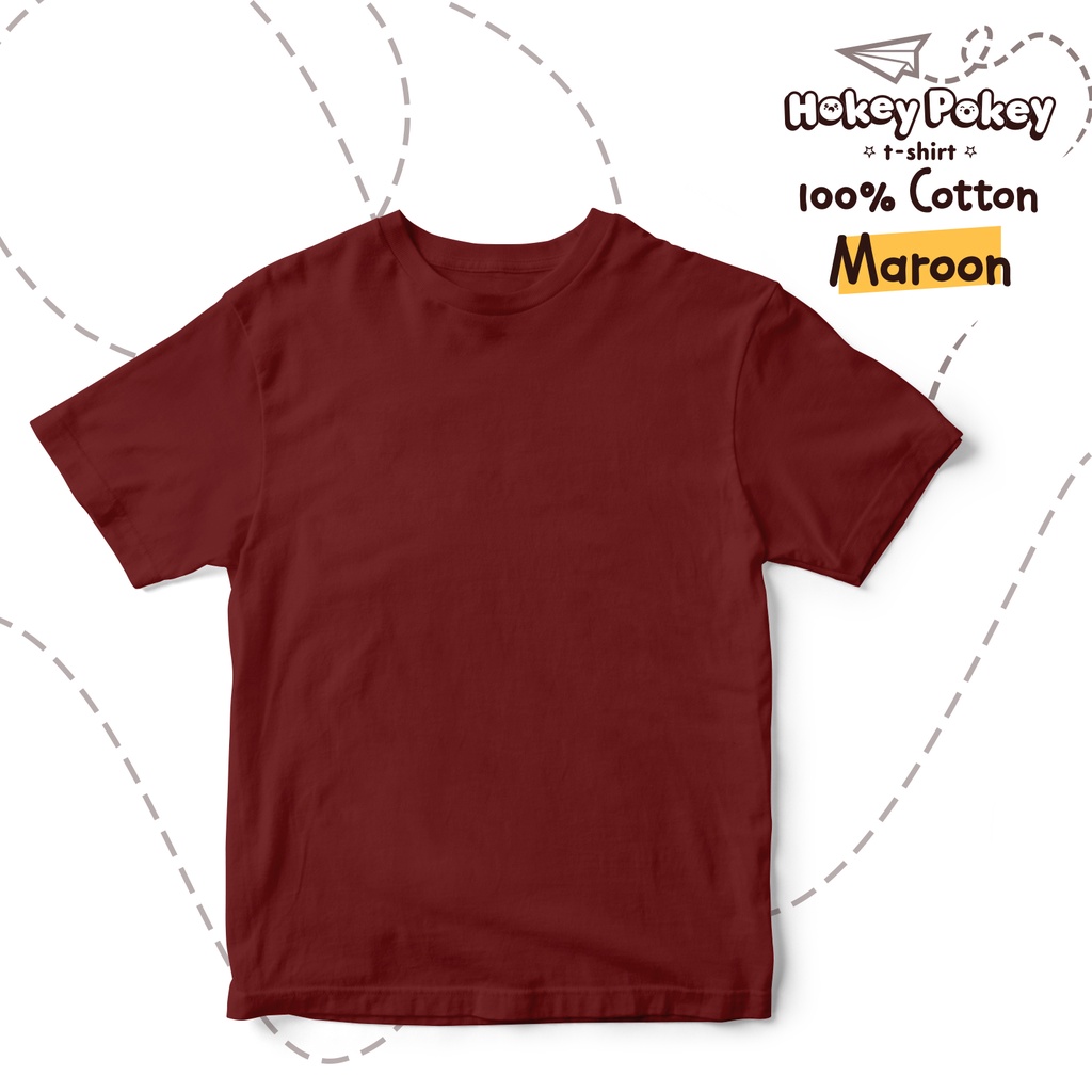 Baju Kaos T Shirt Polos Anak Laki Laki Katun Combed Maroon