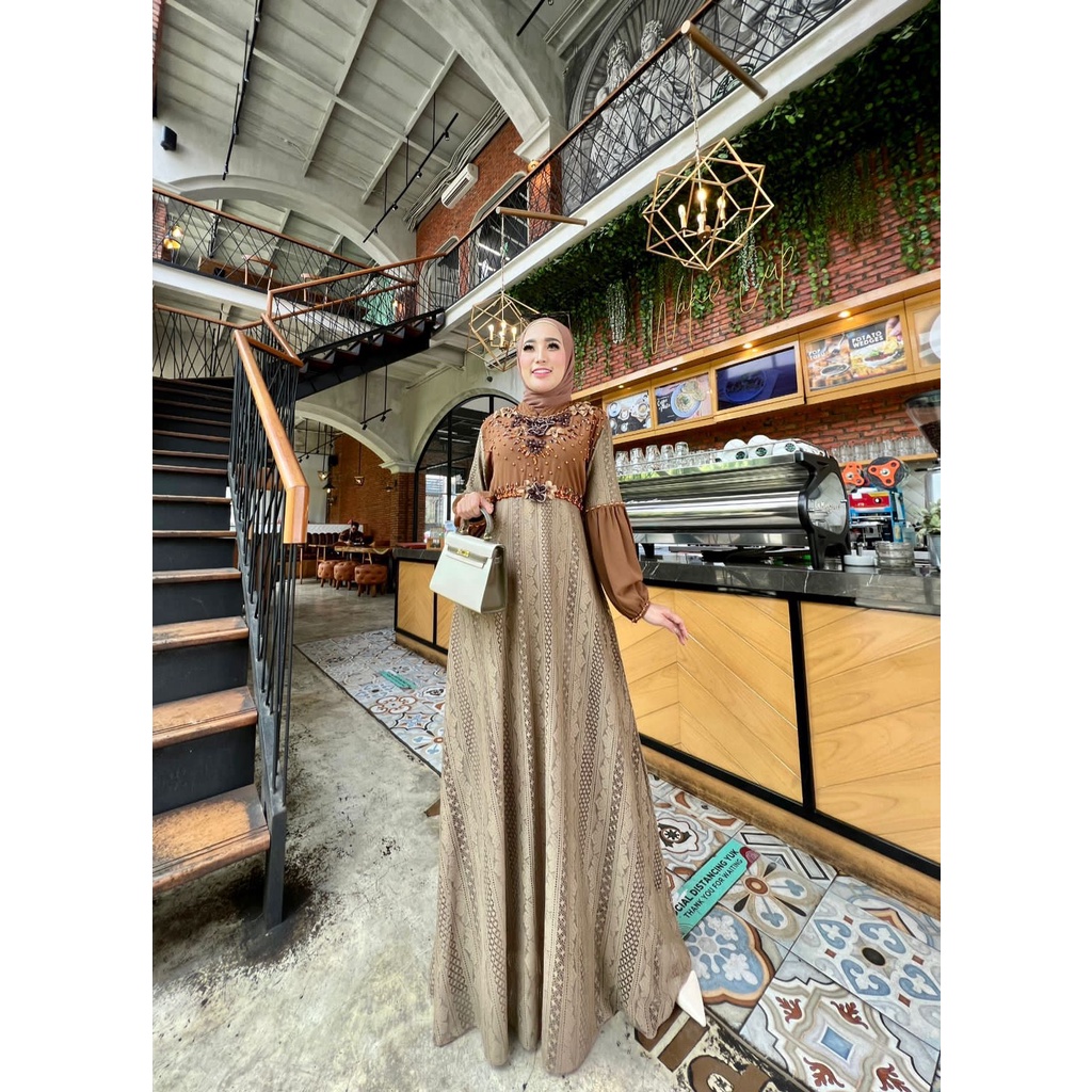 Gamis Brukat malika | gamis model terbaru | gamis pesta | gamis kondangan | gamis ori glamz | sale g