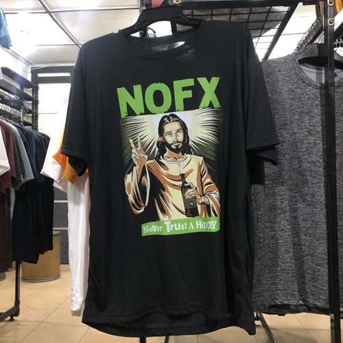 Kaos NOFX BAND Never Trust a Hippy Tshirt Unisex Casual Cotton Tees New Arrival T-SHIRT