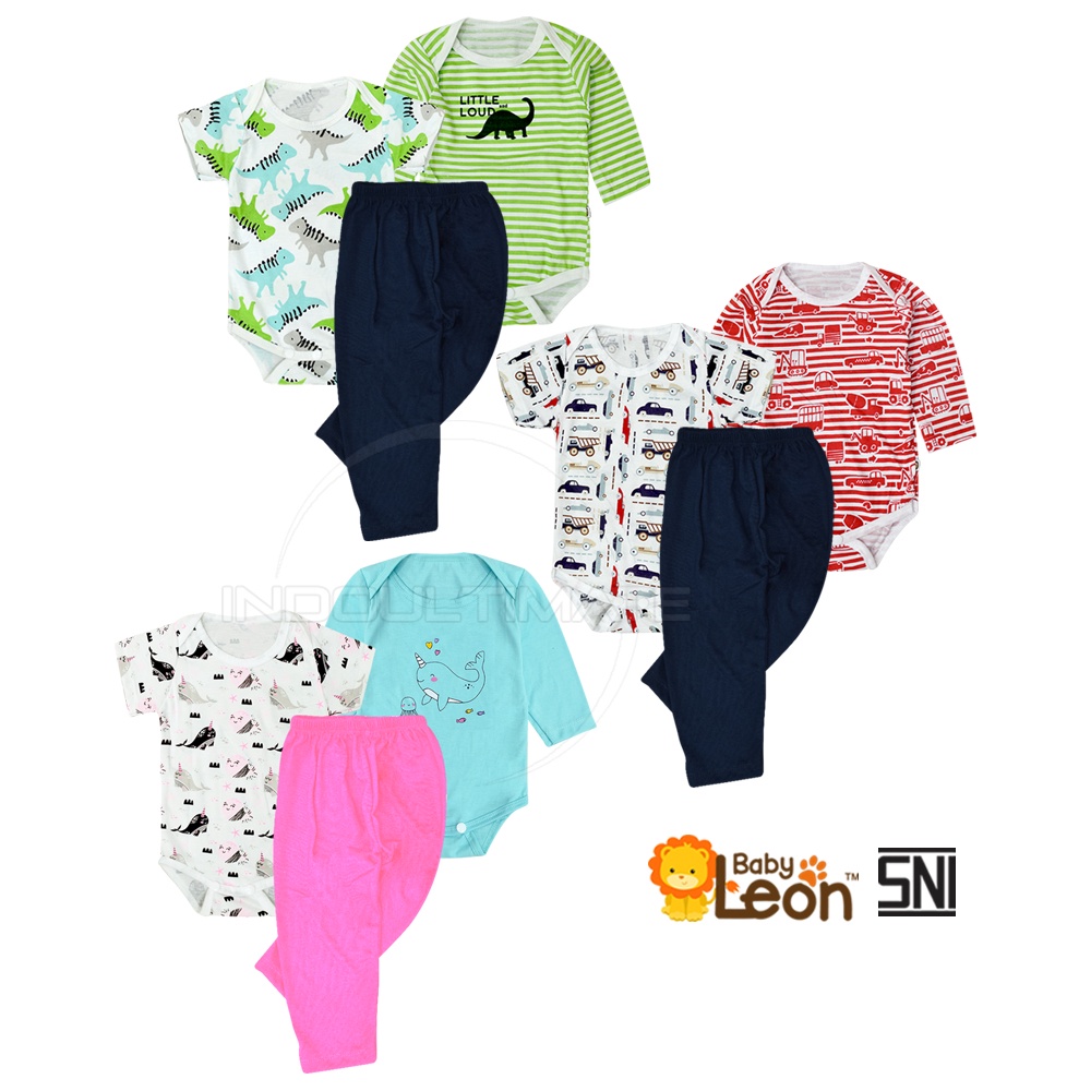 3in1 Jumper Bayi+Celana Panjang Bayi BABY LEON SERI-SK02 Jumsuit Jumpsuit Bayi Baby Sleepsuit Bayi