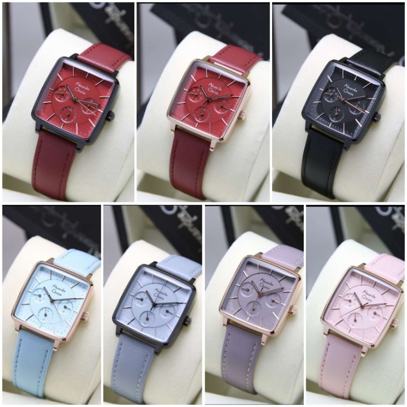 NEW JAM TANGAN WANITA /CEWEK ALEXANDRE CHRISTIE LEATHER / KULIT  ORIGINAL GARANSI RESMI AC 5003 / AC
