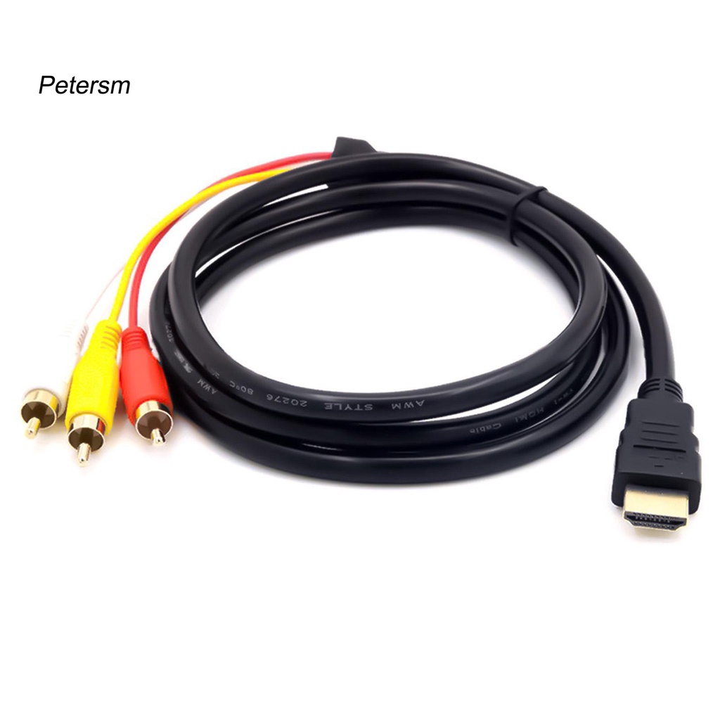 (Pt) Doonjiey Kabel Adapter Konverter Hdmi 3rca Video Audio Av Untuk Hdtv