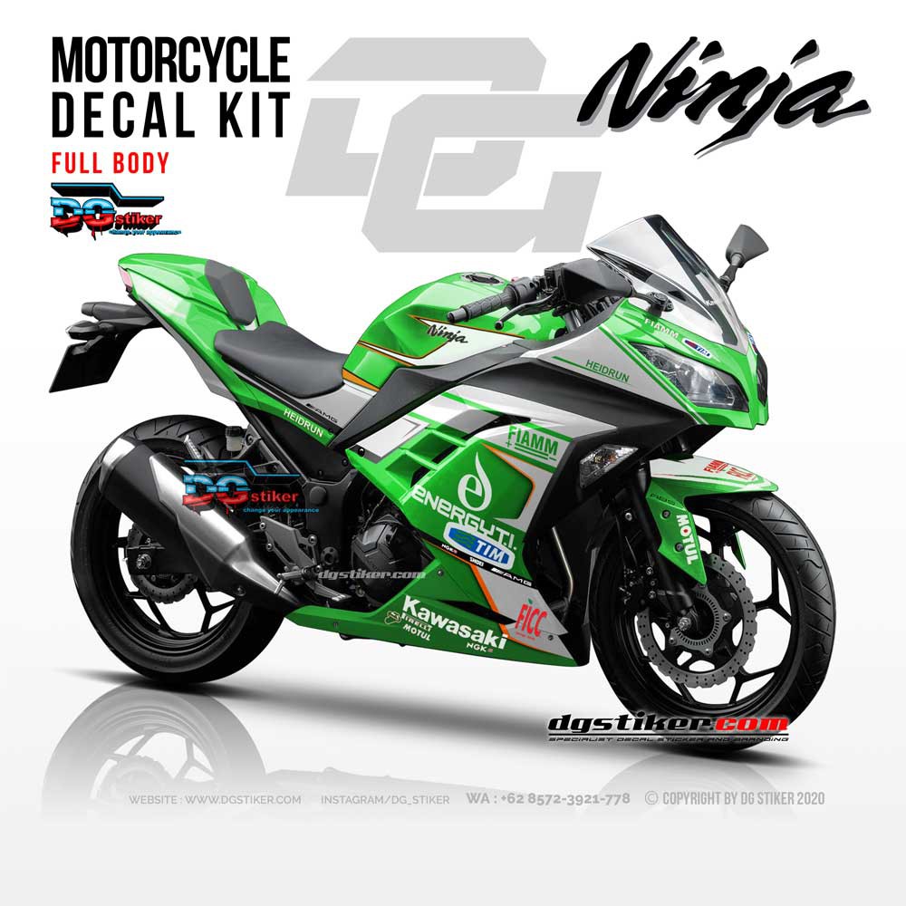 Decal Sticker Ninja 250 Fi Hijau Energyti DG Stiker