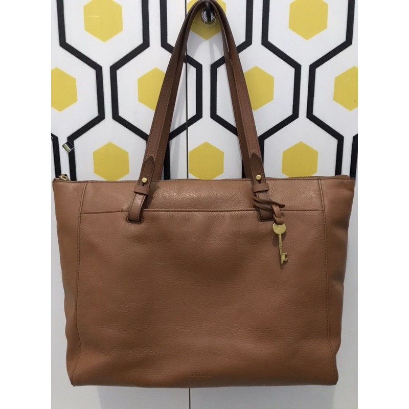preloved fossil rachel tz tote tan