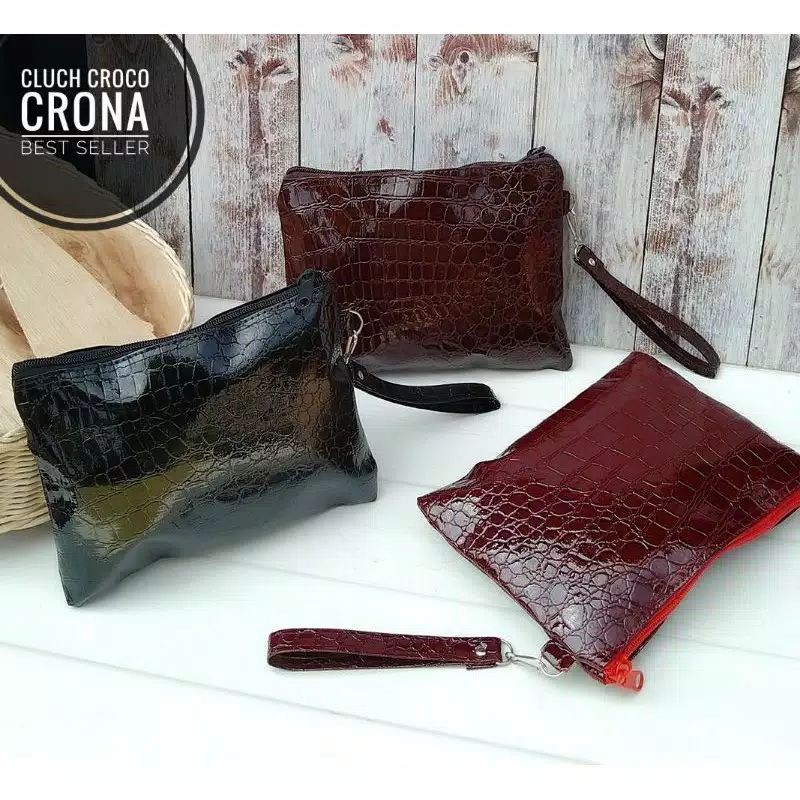 Cluth Croco Pesta Dompet Wanita Cantik Kekinian Dompet Wanita Murah