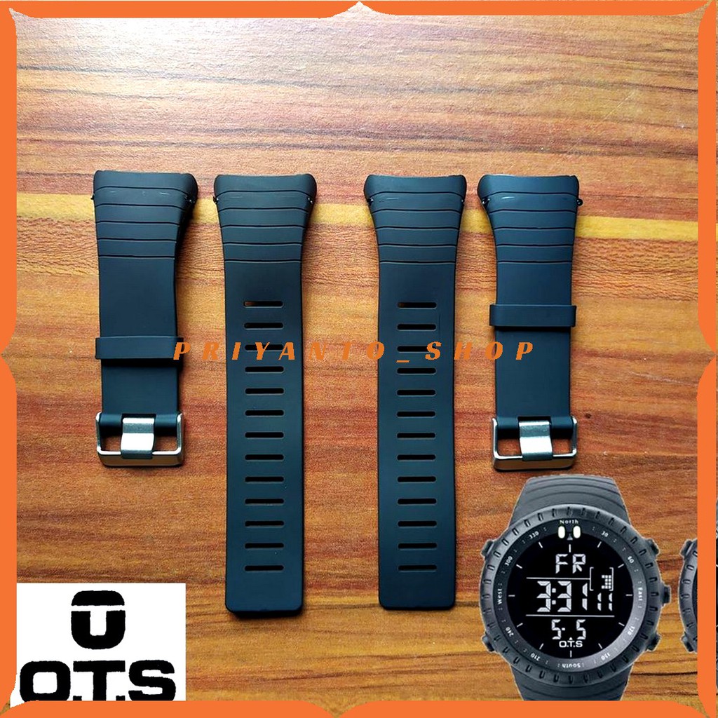 Strap Tali Jam Tangan Rubber OTS T5007G OTS 5007 black Rubber