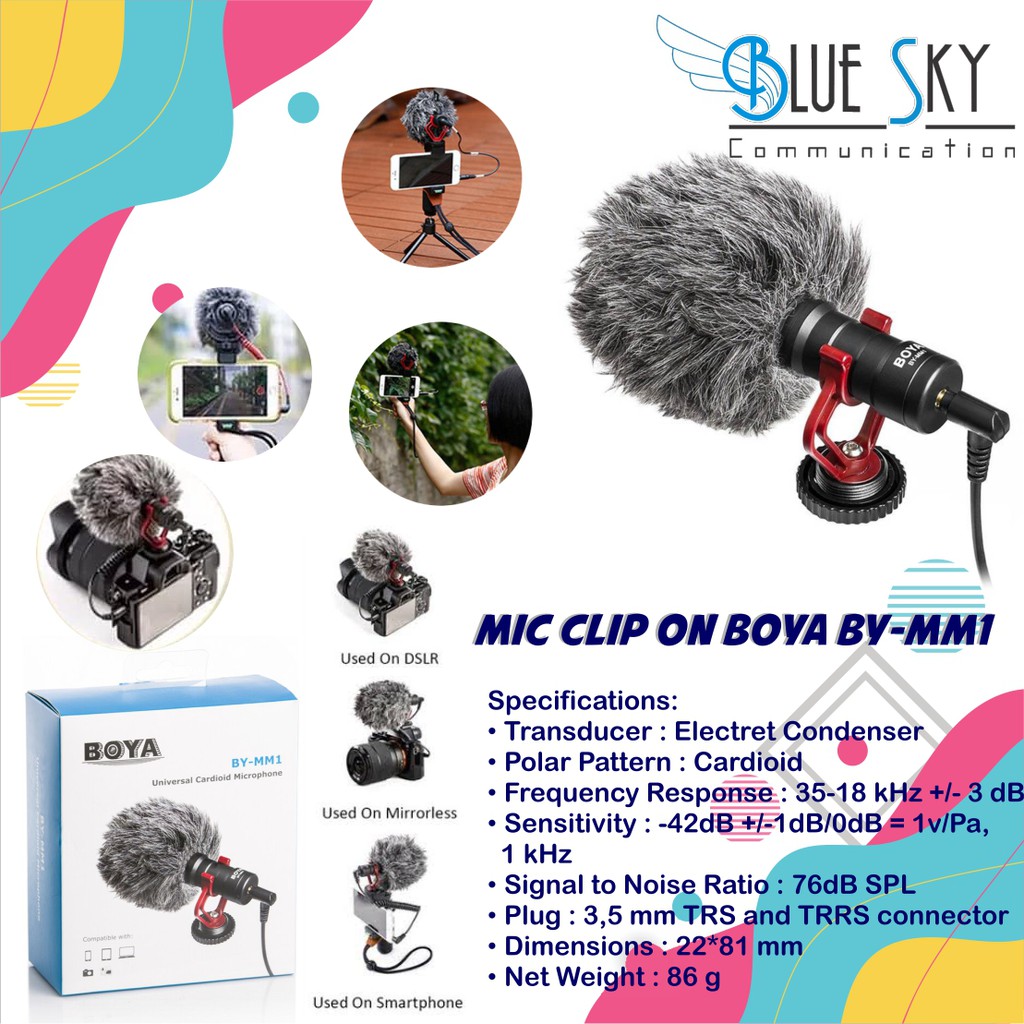 MICROPHONE MIC CLIP ON BOYA BY-MM1 BROADCAST