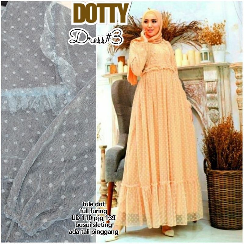 dotty dress tile dot // gamis tulle dot