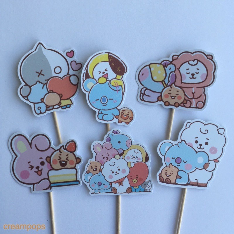 Cupcake Topper BT21 Dekorasi Kue