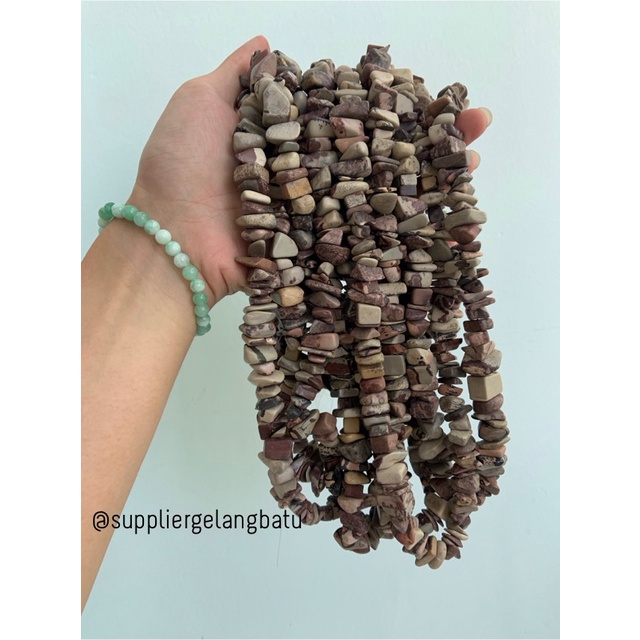 KERIKIL BESAR Batu alam JASPER 2cm bahan gelang kalung motif pilihan