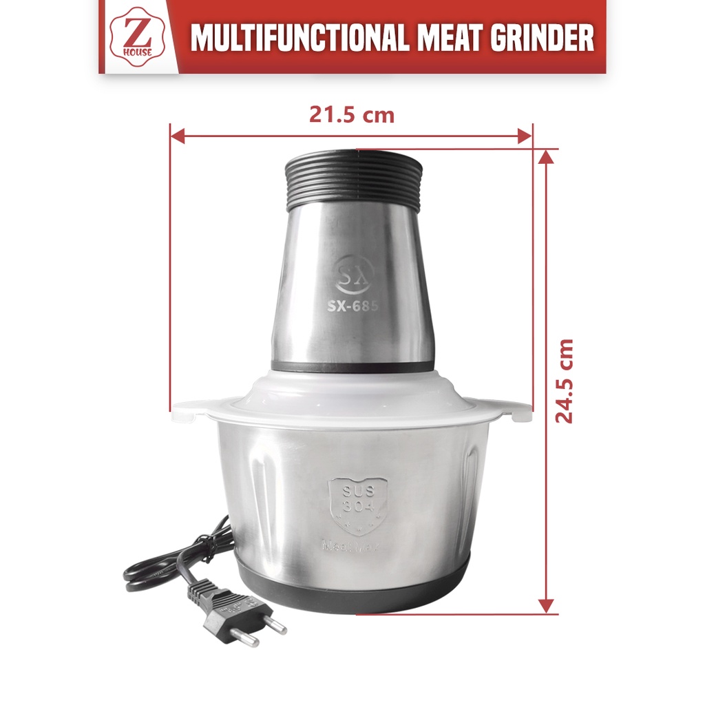 Blender Daging Elektrik Chopper Blender Daging Chopper Meat Blender Elektrik Stainless Steel Chopper Blender Chopper Stainless Multi Fungsi Serba Guna Food Grade Blender Bumbu Dapur Blender Daging Blender Elektrik Bagus