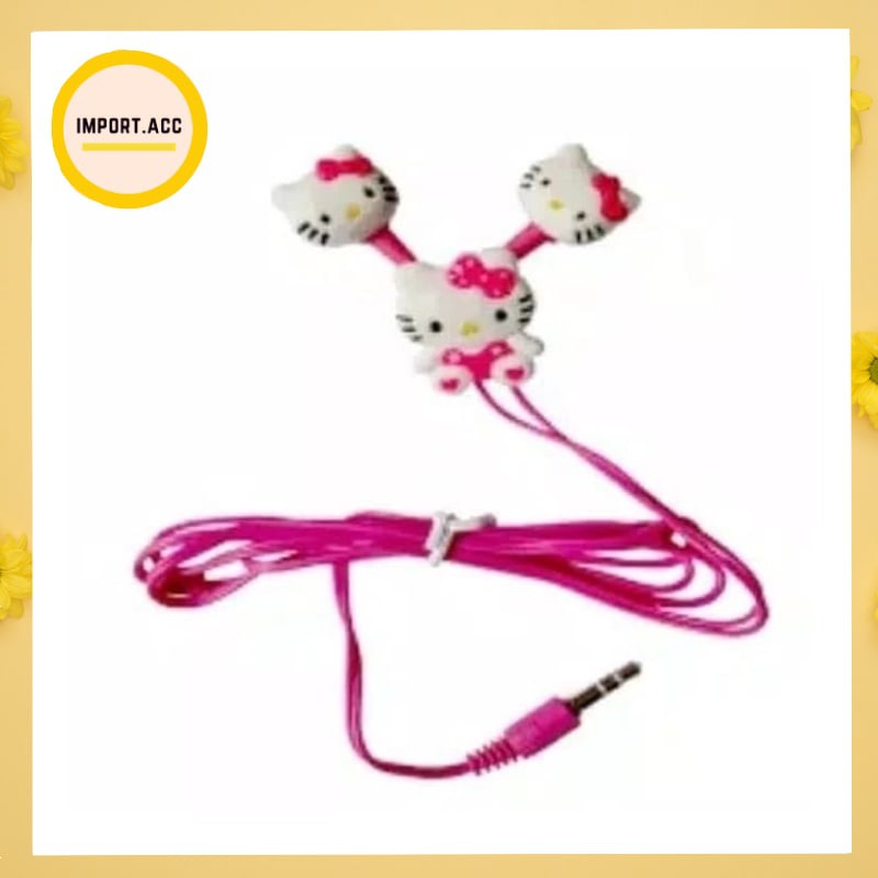 headset karakter hp universal handsfree doraemon hello kitty full body