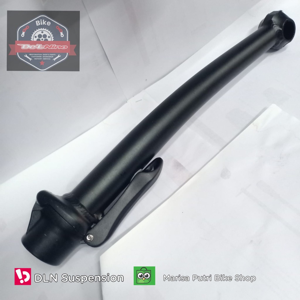 Handlepost sepeda lipat bengkok melengkung warna hitam