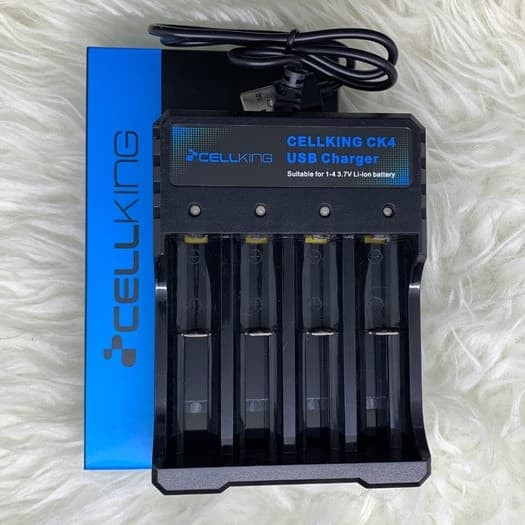 AUTHENTIC Charger CellKing CK4 Charger 4 Slot Charger Baterai