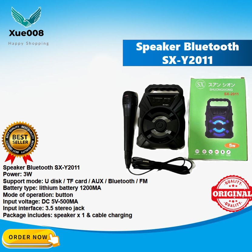 Speaker Bluetooth Portable SX-Y2011 FREE Microphone Karaoke