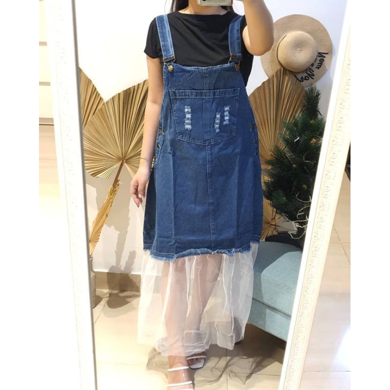 Dress monyet dress casual wanita tidak termasuk inner dress putih