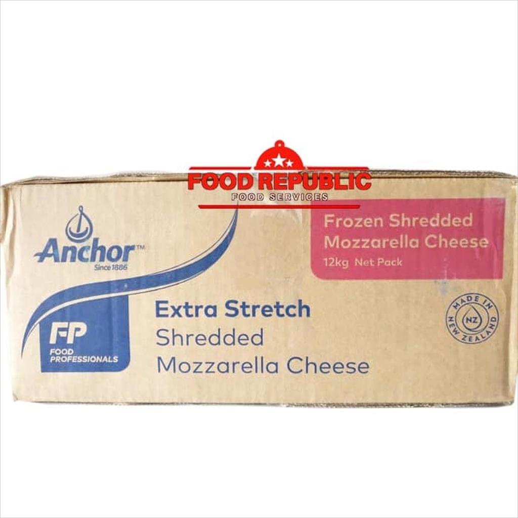 Keju Mozarella / Mozzarella Cheese Anchor Shredded / Parut 12 KG Halal